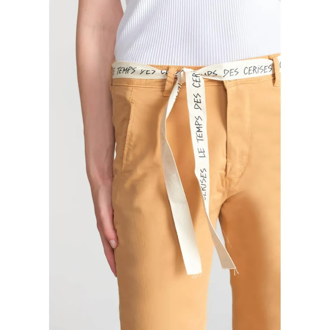 Le Temps des CerisesPantalon chino ARLO camel Vox en coton