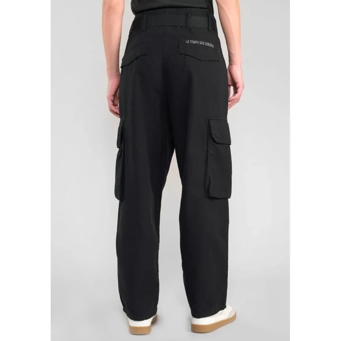 Le Temps des CerisesPantalon loose, large AMBROISE noir Mia en coton