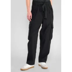 Le Temps des CerisesPantalon loose, large AMBROISE noir Mia en coton