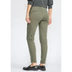Le Temps des CerisesPantalon dyli kaki vert en coton