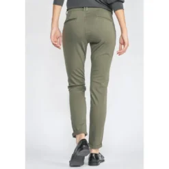 Le Temps des CerisesPantalon dyli kaki vert en coton
