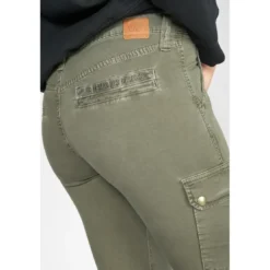 Le Temps des CerisesPantalon slim ARMY marron en coton