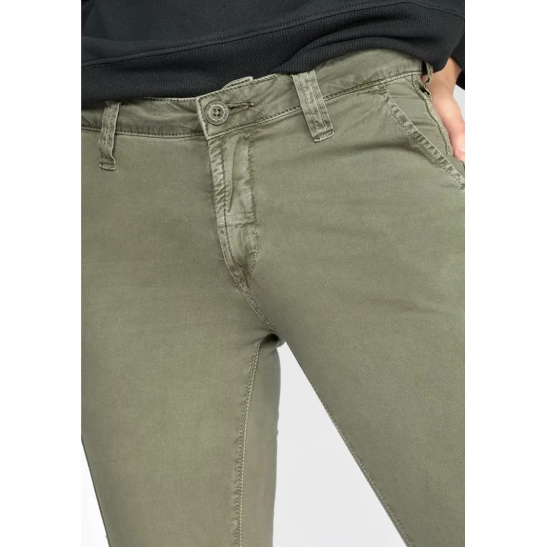 Le Temps des CerisesPantalon slim ARMY marron en coton