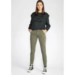 Le Temps des CerisesPantalon slim ARMY marron en coton