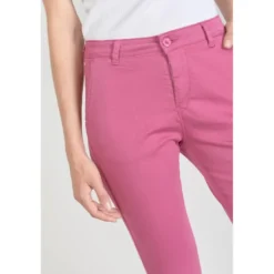 Le Temps des CerisesPantalon chino Dyli3 fuchsia rouge en coton