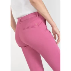 Le Temps des CerisesPantalon chino Dyli3 fuchsia rouge en coton