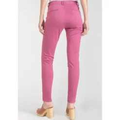 Le Temps des CerisesPantalon chino Dyli3 fuchsia rouge en coton