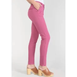 Le Temps des CerisesPantalon chino Dyli3 fuchsia rouge en coton