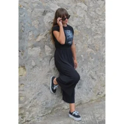 Le Temps des CerisesPantalon fille, loose, large SARAGI noir
