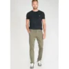 Le Temps des CerisesPantalon chino slim Jas kaki vert en coton
