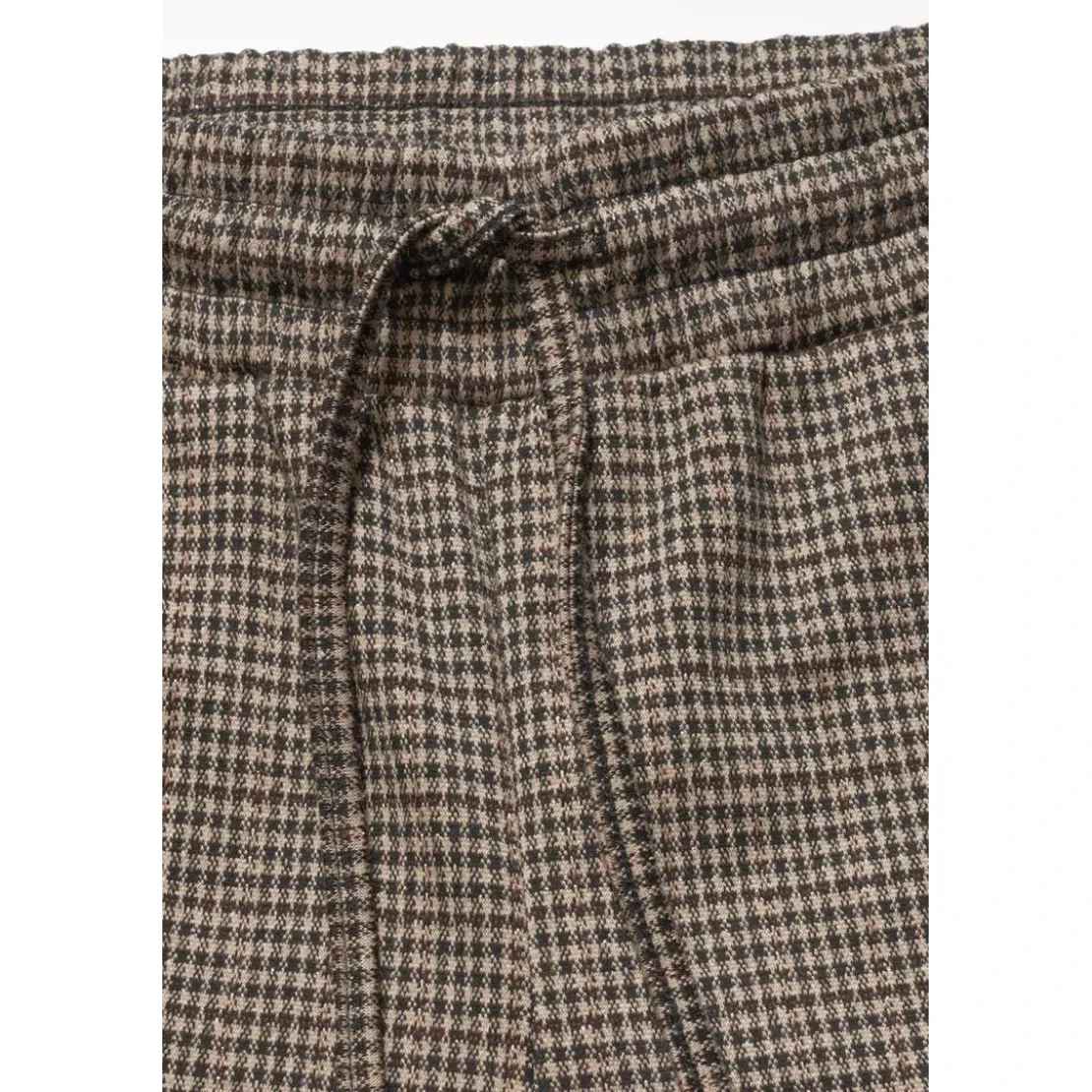 Le Temps des CerisesPantalon fille, cargo Ruzenagi à motif pied de poule beige