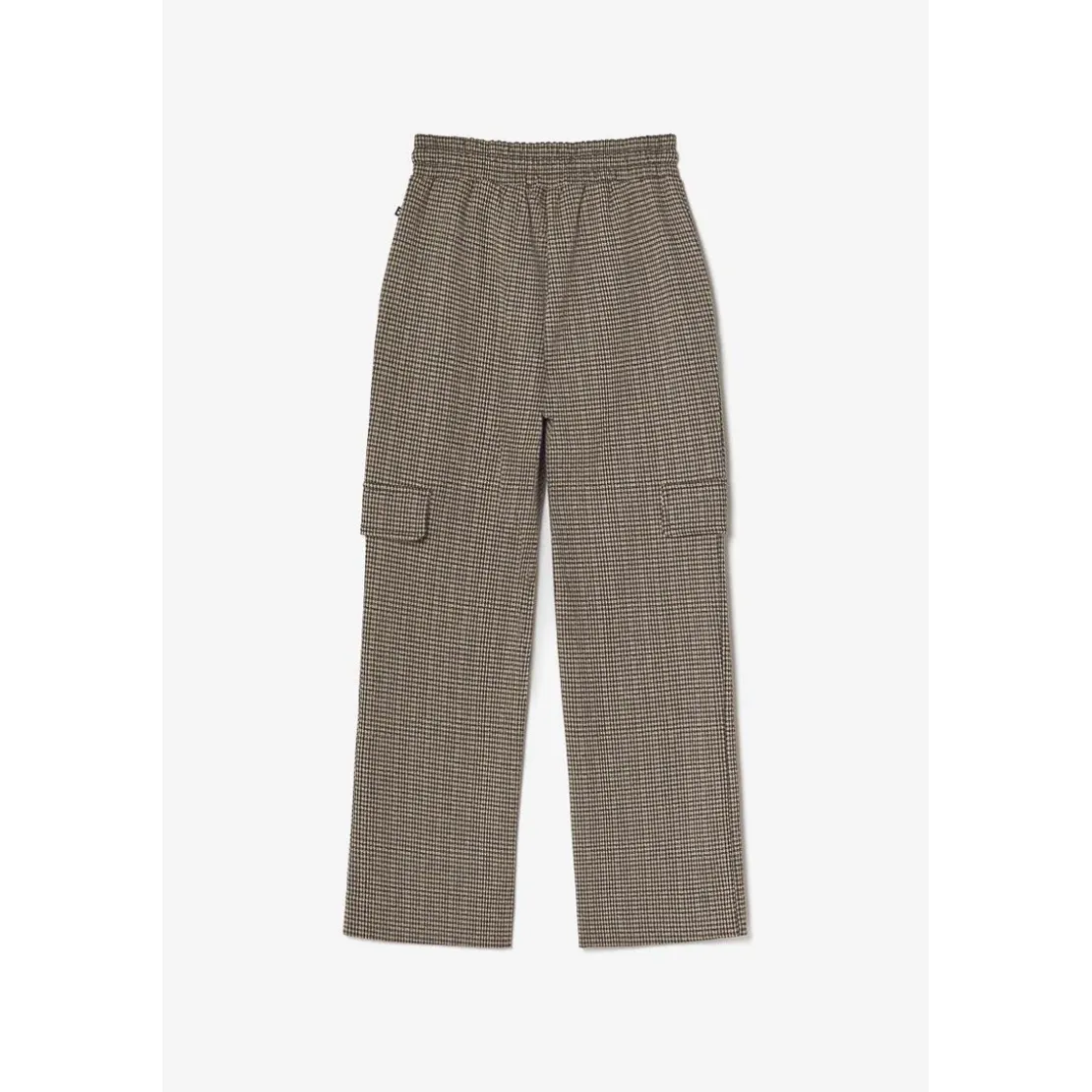 Le Temps des CerisesPantalon fille, cargo Ruzenagi à motif pied de poule beige