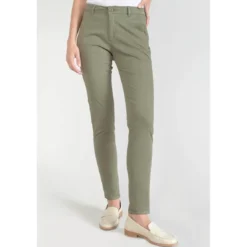 Le Temps des CerisesPantalon chino Dyli3 kaki vert en coton
