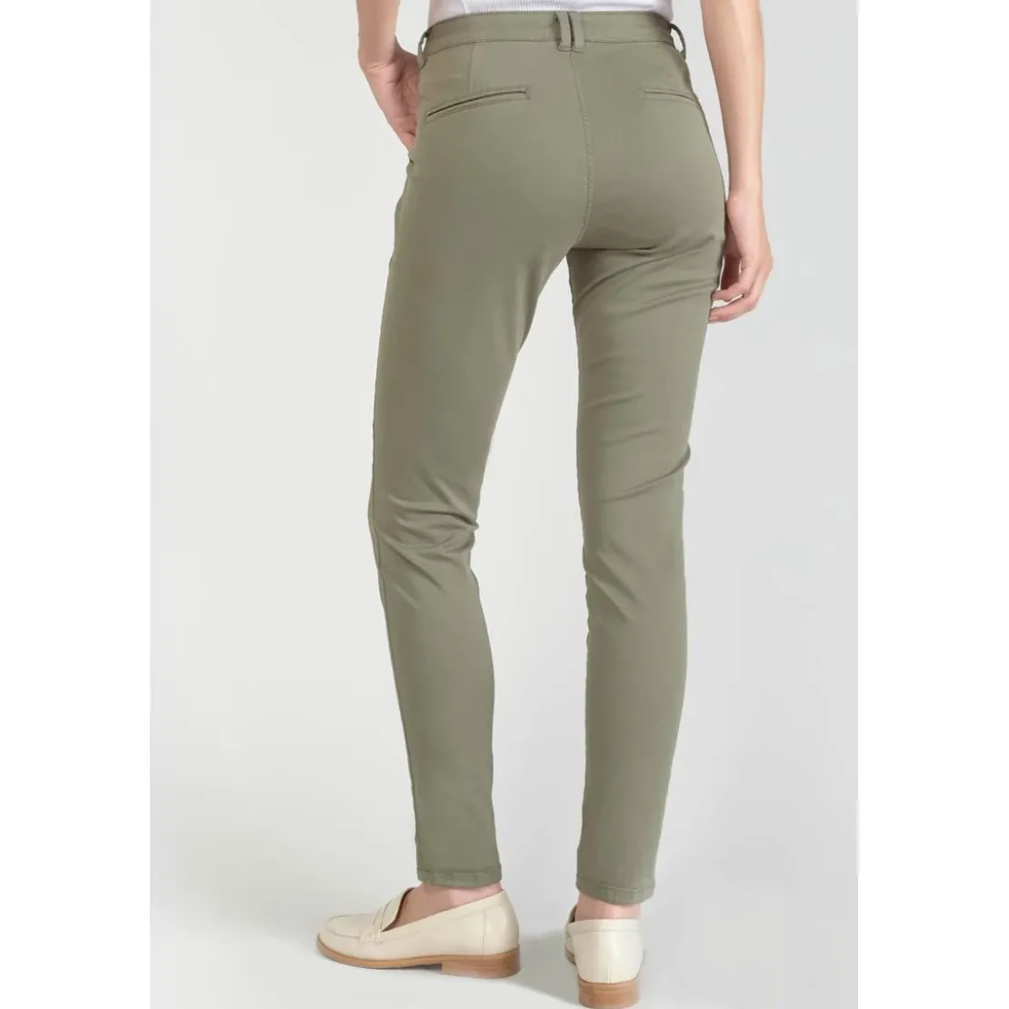 Le Temps des CerisesPantalon chino Dyli3 kaki vert en coton