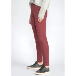 Le Temps des CerisesPantalon dyli bordeaux rouge en coton
