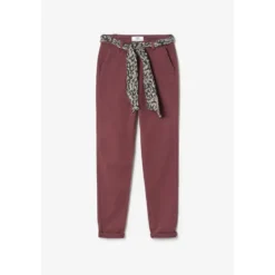 Le Temps des CerisesPantalon dyli bordeaux rouge en coton