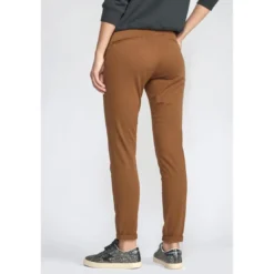 Le Temps des CerisesPantalon dyli caramel marron en coton