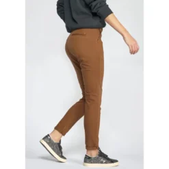 Le Temps des CerisesPantalon dyli caramel marron en coton