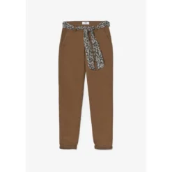 Le Temps des CerisesPantalon dyli caramel marron en coton
