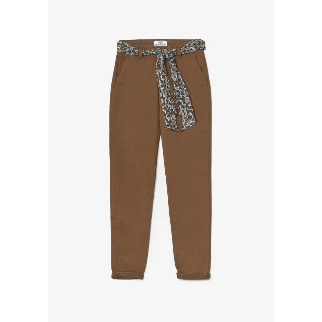 Le Temps des CerisesPantalon dyli caramel marron en coton