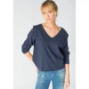 Le Temps des CerisesPull Lilly bleu marine en viscose