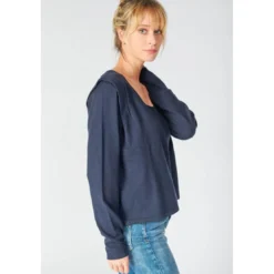 Le Temps des CerisesPull Lilly bleu marine en viscose