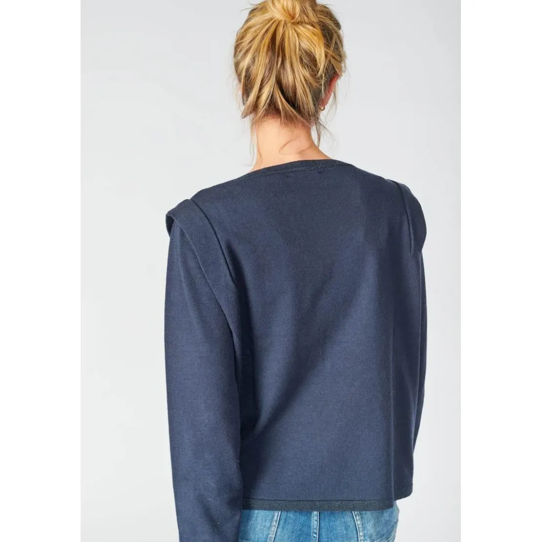 Le Temps des CerisesPull Lilly bleu marine en viscose