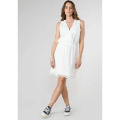 Le Temps des CerisesRobe droite HELIOT marron Sia en coton