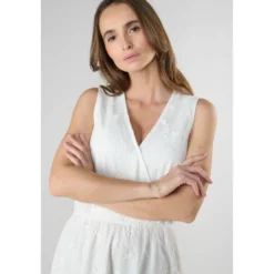 Le Temps des CerisesRobe droite HELIOT marron Sia en coton