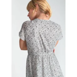 Le Temps des CerisesRobe droite CHARDON noir en coton