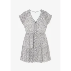 Le Temps des CerisesRobe droite CHARDON noir en coton