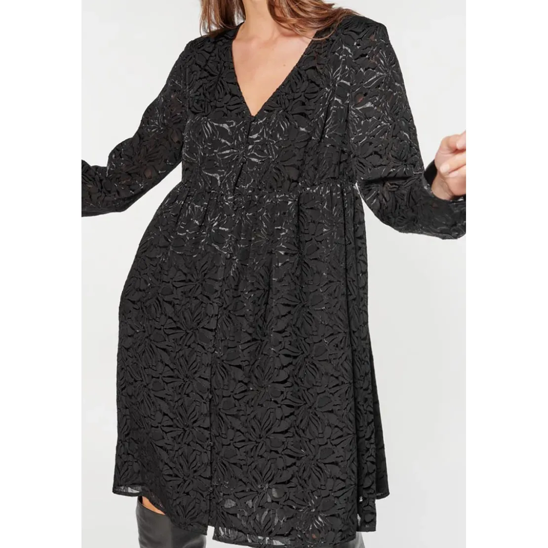 Le Temps des CerisesRobe droite IRON noir