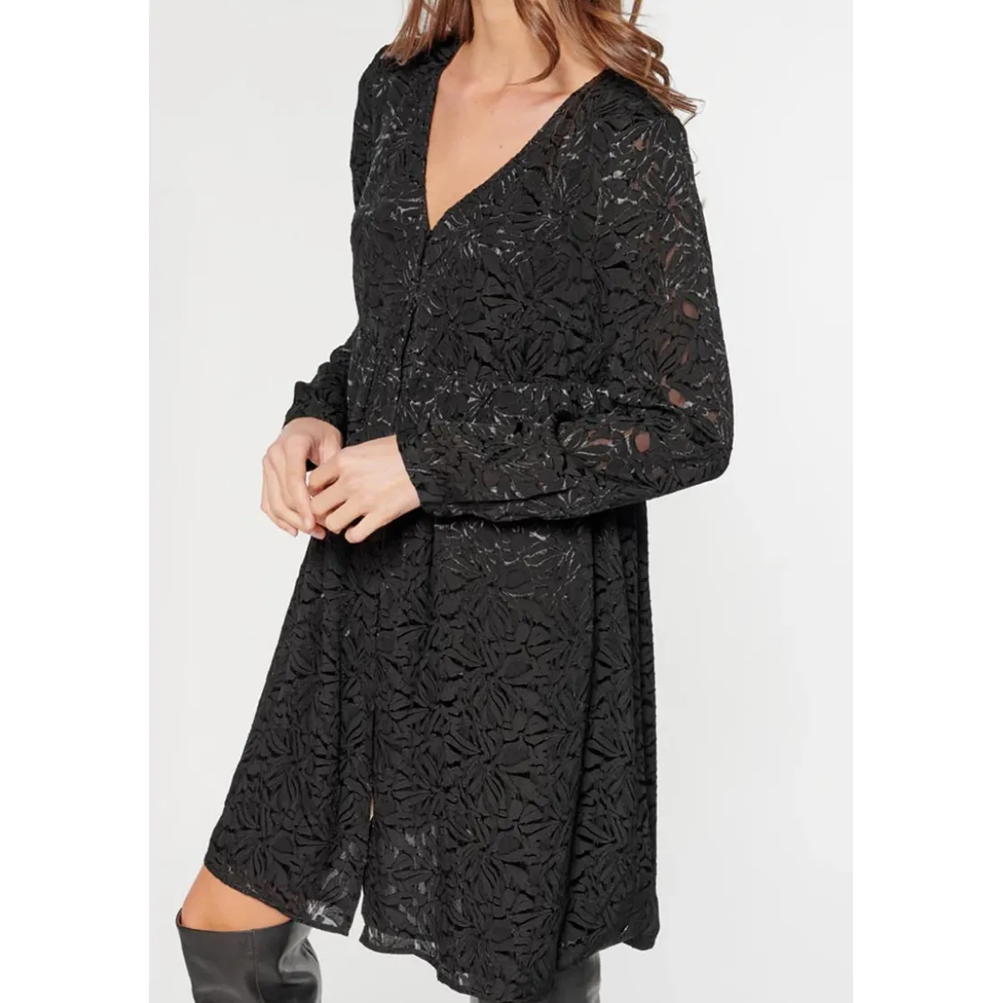 Le Temps des CerisesRobe droite IRON noir