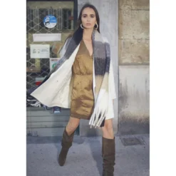 Le Temps des CerisesRobe droite BAZ marron en viscose