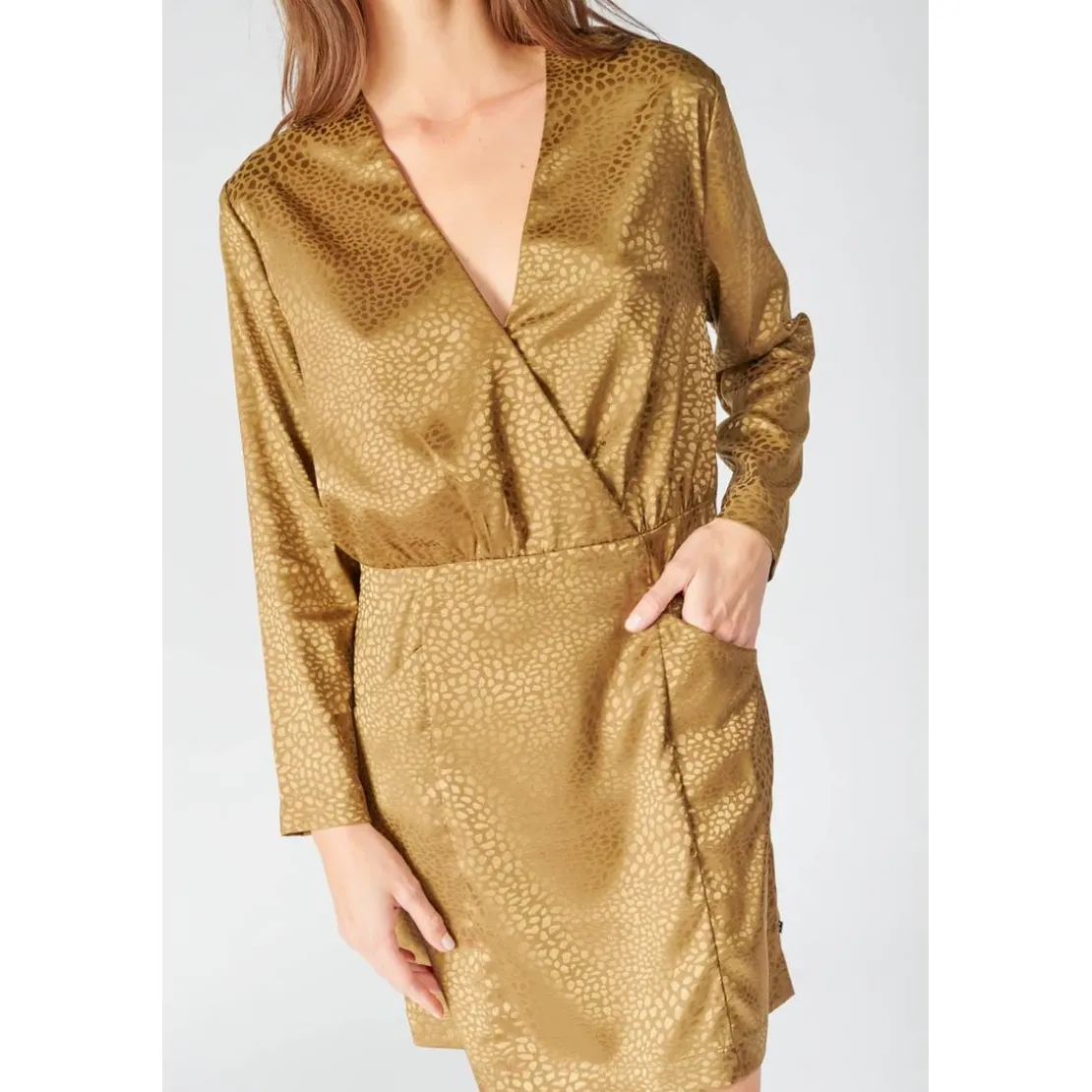 Le Temps des CerisesRobe droite BAZ marron en viscose
