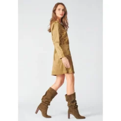 Le Temps des CerisesRobe droite BAZ marron en viscose