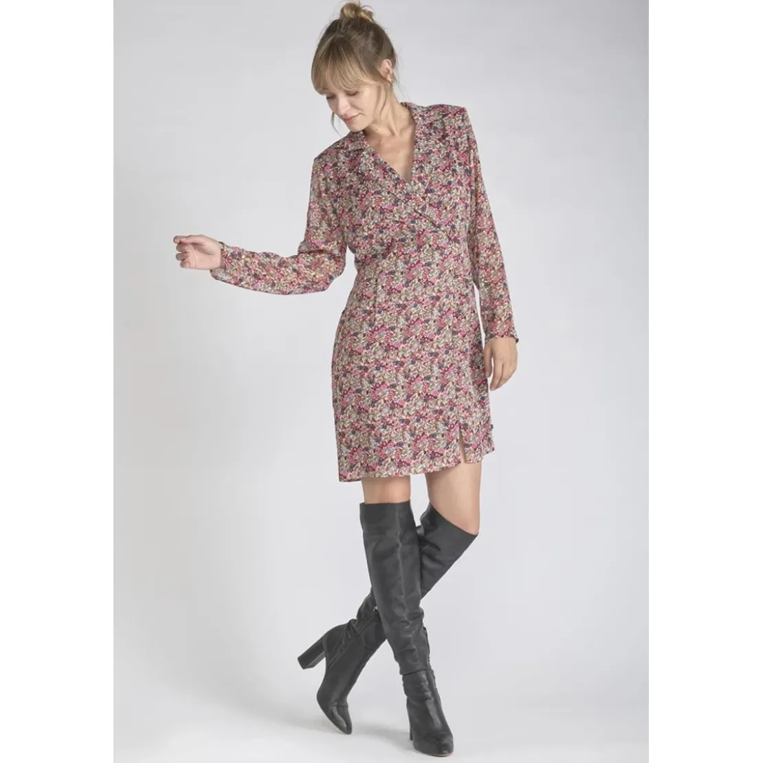Le Temps des CerisesRobe droite HABBES rose