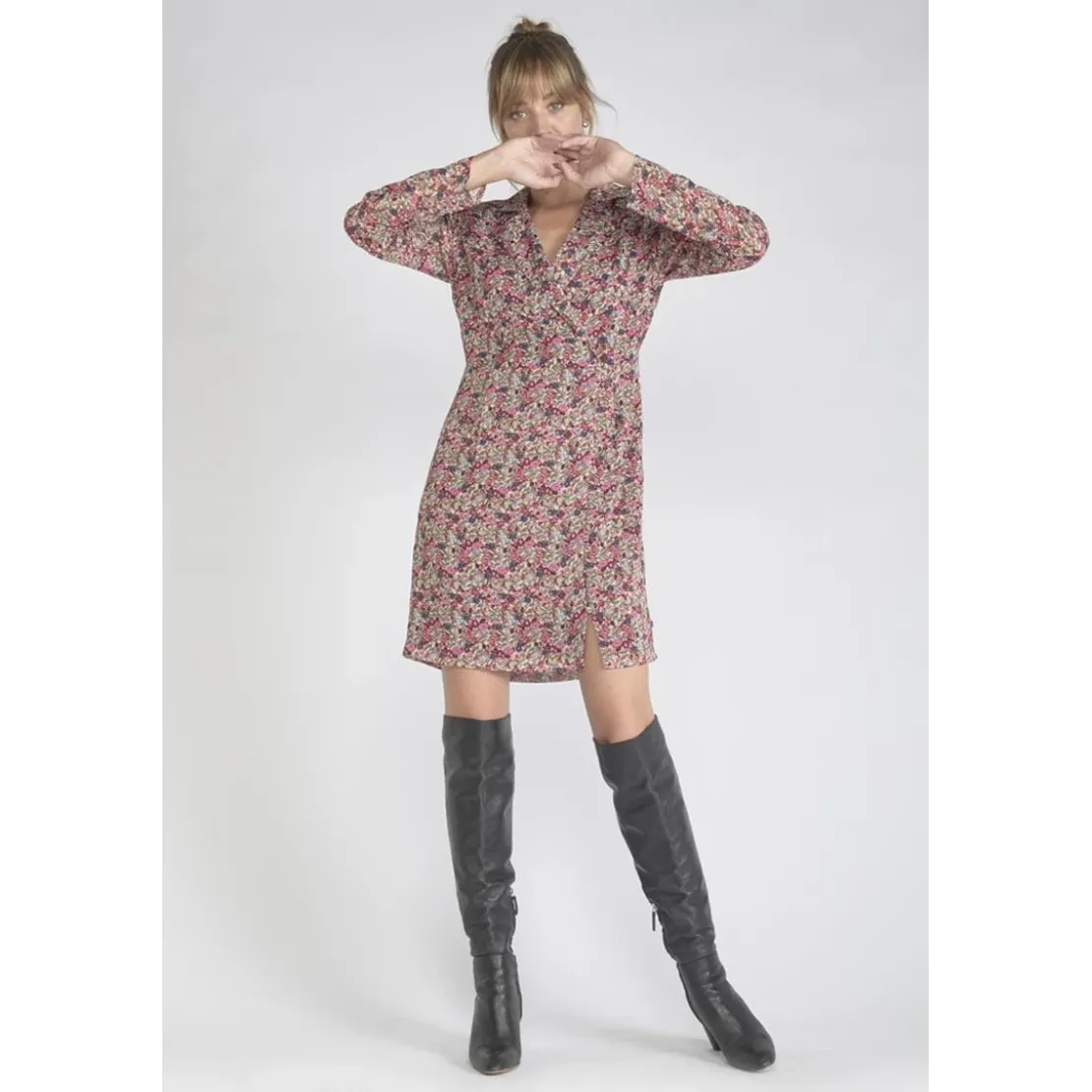 Le Temps des CerisesRobe droite HABBES rose