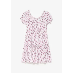 Le Temps des CerisesRobe evasée fille, patineuse KYLAGI rose en viscose