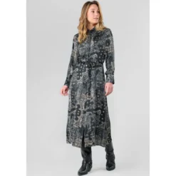 Le Temps des CerisesRobe longue droite SERAPHY noir Nia en viscose