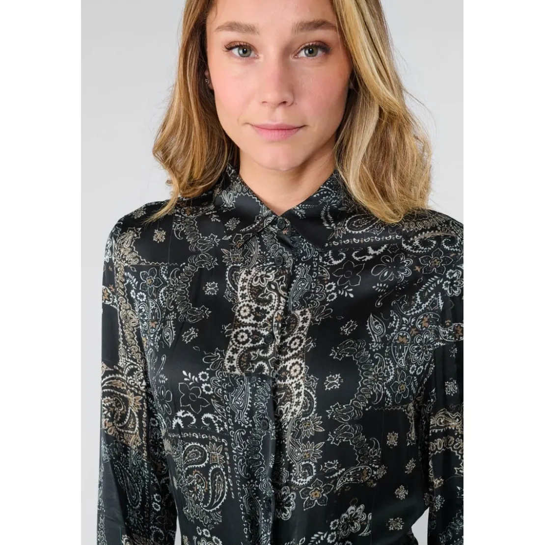 Le Temps des CerisesRobe longue droite SERAPHY noir Nia en viscose