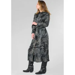 Le Temps des CerisesRobe longue droite SERAPHY noir Nia en viscose