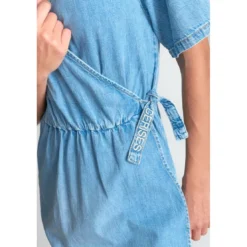 Le Temps des CerisesRobe portefeuille en jeans FLOE bleu Sloan