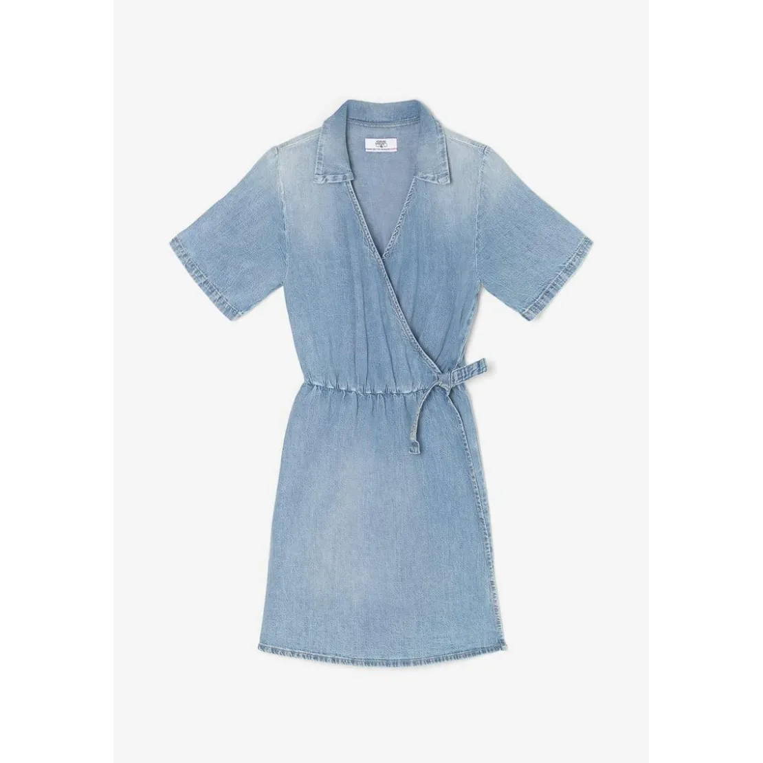 Le Temps des CerisesRobe portefeuille en jeans FLOE bleu Sloan