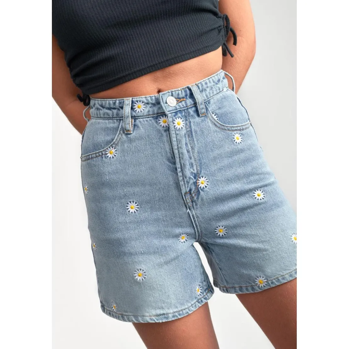Le Temps des CerisesShort fille en jeans CAMGI bleu