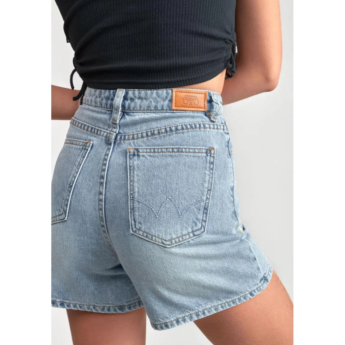 Le Temps des CerisesShort fille en jeans CAMGI bleu
