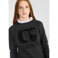 Le Temps des CerisesSweat-Shirt fille TITAGI noir Alice en coton