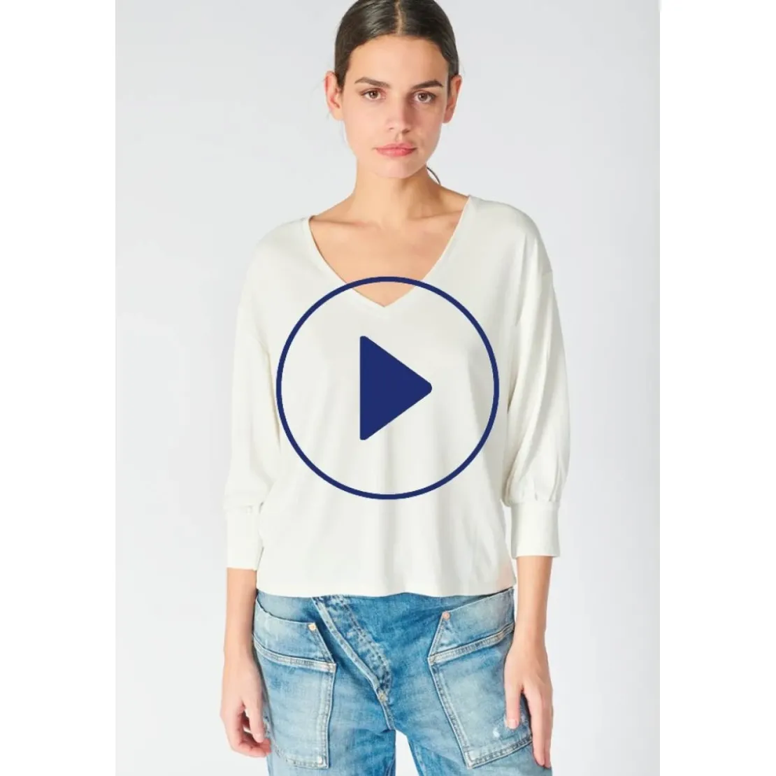 Le Temps des CerisesTee-hirt JEIE blanc en coton modal