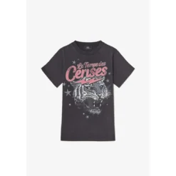 Le Temps des CerisesTee-Shirt fille MUNSONGI noir en coton