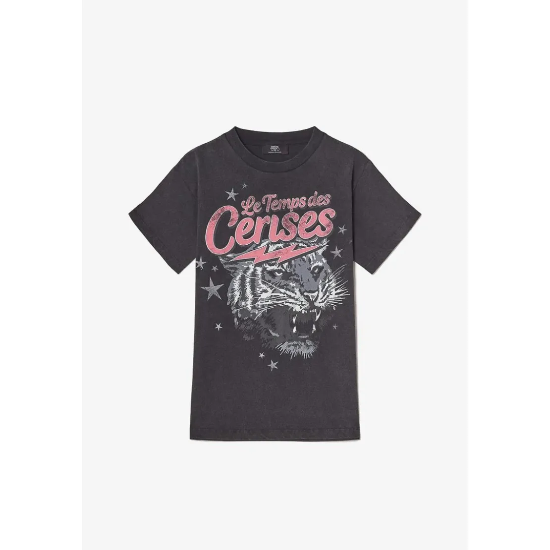 Le Temps des CerisesTee-Shirt fille MUNSONGI noir en coton